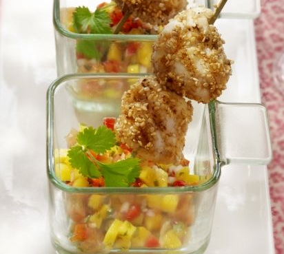 Zeeduivelspies met mangochutney